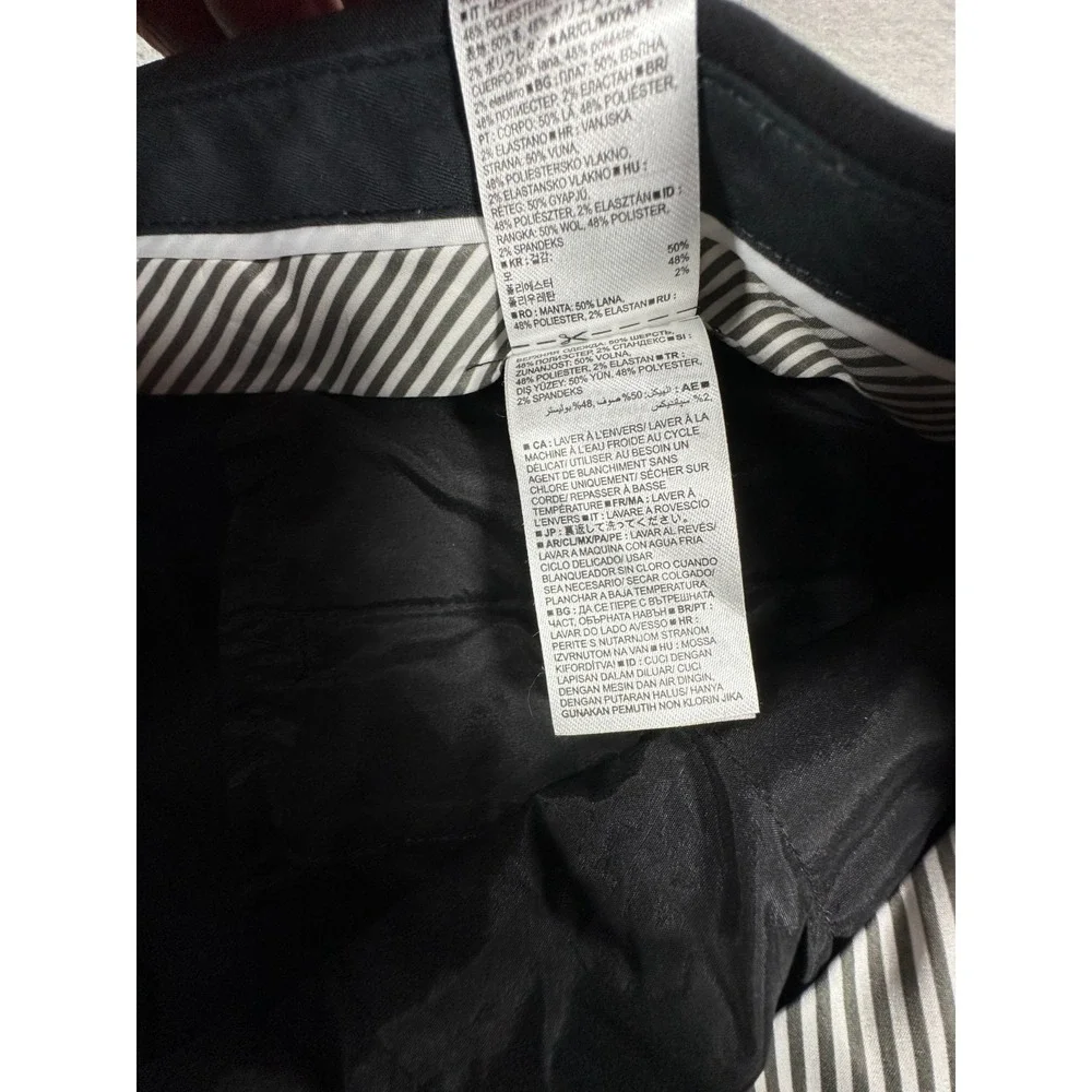 Banana Republic Avery Trouser Pants Womens Size 10P Black Stretch Wool Slacks